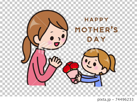 母親節康乃馨傳遞給女孩的信息 74496233