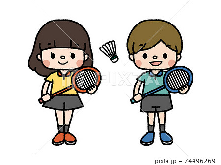 テニス部員のイラスト　習い事・部活・趣味　カラー 74496269