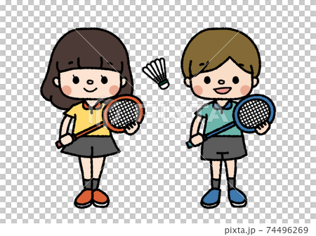 テニス部員のイラスト　習い事・部活・趣味　カラー 74496269