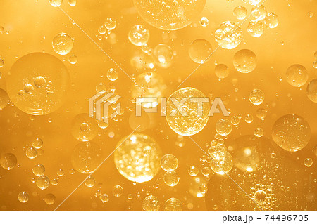 golden yellow bubble oil droplet, abstract background golden yellow bubble oil droplet, abstract background 74496705