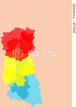 水彩絵の具塗テクスチャーの背景 赤 青 黄 スマホ用 ベクターグラフィック イラストのイラスト素材