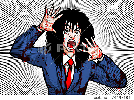 驚き, スーツ, 恐怖, 男, 背広,  74497101
