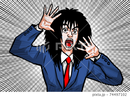 驚き, スーツ, 恐怖, 男, 背広,  74497102