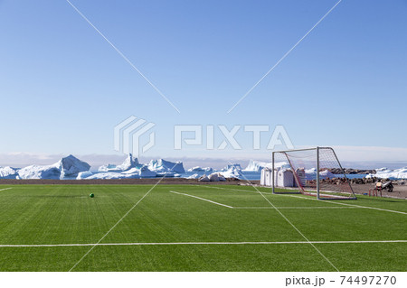 Soccer Field in Qeqertarsuaq, Greenland Soccer Field in Qeqertarsuaq, Greenland 74497270