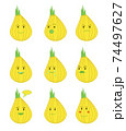 Onion icons, different emotions in cartoon style 74497627