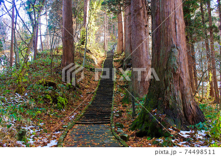 山道の石階段 山道の石階段 74498511