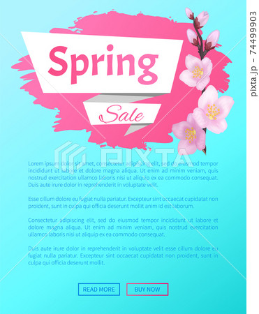 Spring Sale Advertisement Label Branch of Sakura 74499903