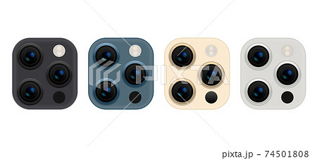 Camera phone lens mobile 3d vector icon. Smart phone camera lense back concept 74501808