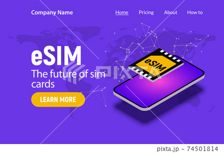 Esim chip card concept icon. Embedded sim card cellular mobile technology smart concept Esim chip card concept icon. Embedded sim card cellular mobile technology smart concept 74501814