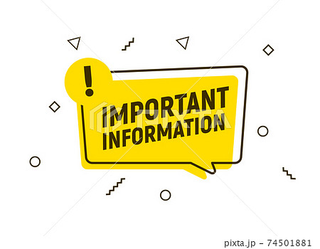 Important attention notice sign. Announce message banner important information 74501881