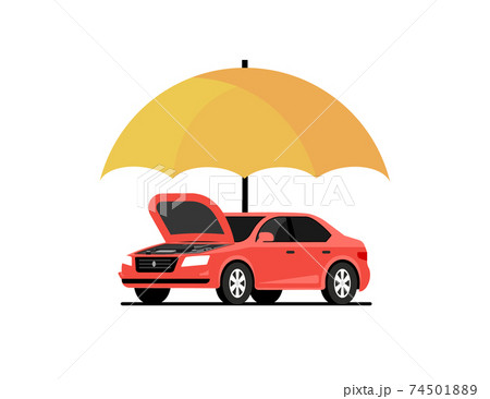 Car insurance vector logo concept protect icon. Car insurance policy umbrella cover care 74501889