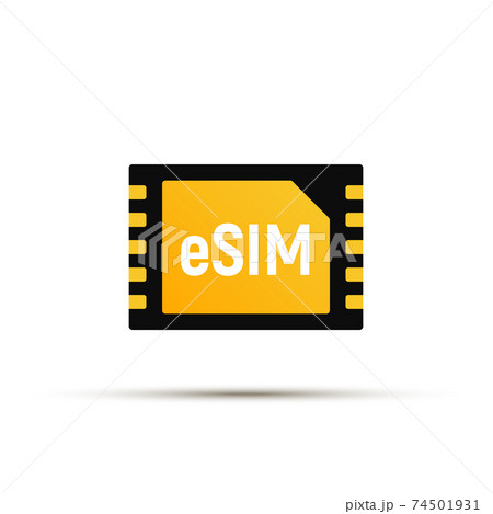 Esim chip card concept icon. Embedded sim card cellular mobile technology smart concept Esim chip card concept icon. Embedded sim card cellular mobile technology smart concept 74501931
