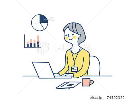 リモートワークをするビジネスウーマン 74502322