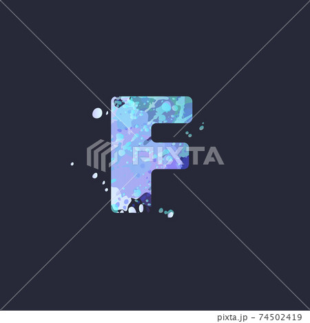 Bold letter F Winter season frost design Bold letter F Winter season frost design 74502419