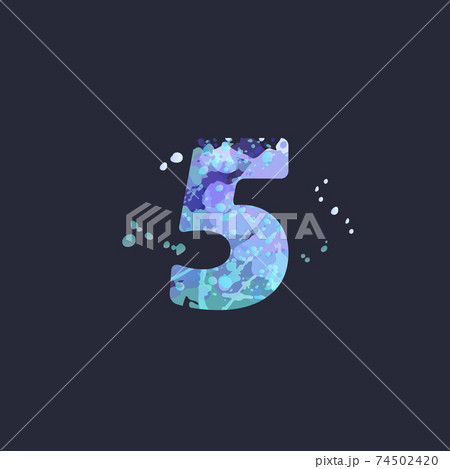 Bold number 5 Winter season frost design 74502420