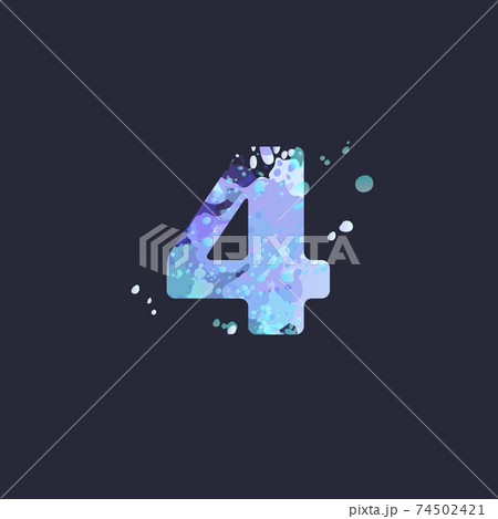 Bold number 4 Winter season frost design 74502421
