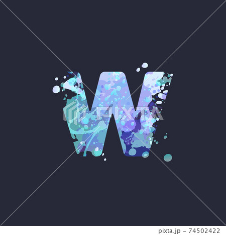 Bold letter W Winter season frost design 74502422