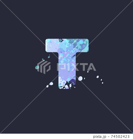 Bold letter T Winter season frost design Bold letter T Winter season frost design 74502423
