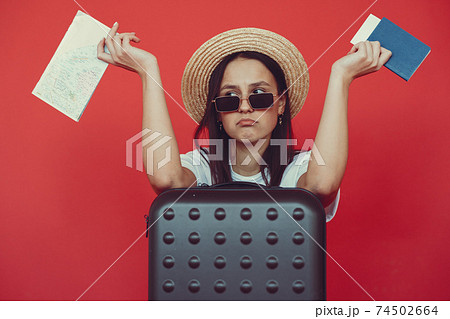 Stylish girl in a studio with 74502664