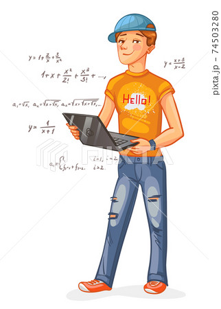 Programmer with a laptopのイラスト素材 [74503280] - PIXTA