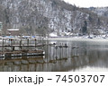 凍る桟橋・中禅寺湖冬景色 74503707