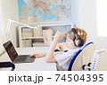 kid during online school 74504395