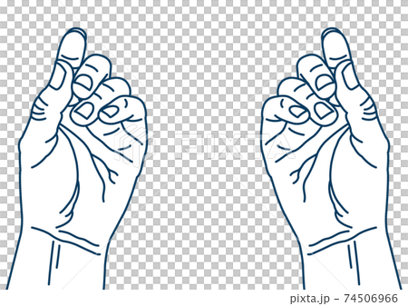 両手の線画イラストのイラスト素材