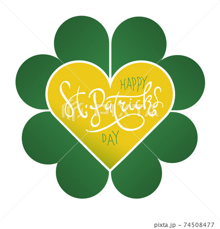 Happy Saint Patrick's Day on four-leaf clover...のイラスト素材 ...