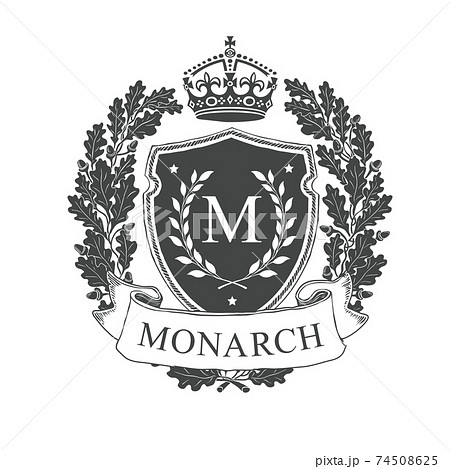 Heraldic emblem crest shield Royalty Free Vector Image