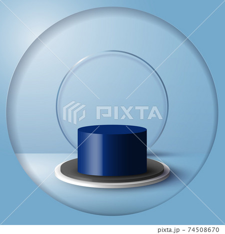 3D studio blue room empty product stand, platform, podium for the presentation 3D studio blue room empty product stand, platform, podium for the presentation 74508670
