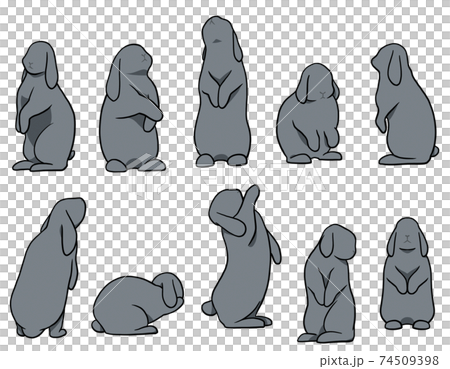 Standing Rabbit Tare Ear Blue Set Standing Rabbit Tare Ear Blue Set 74509398