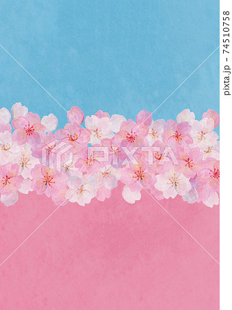 Retro watercolor sky and cherry blossom... - Stock Illustration [74510758]  - PIXTA