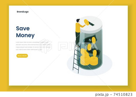 Save money illustration landing page. Illustration for websites, landing pages, mobile applications, posters and banners	 74510823