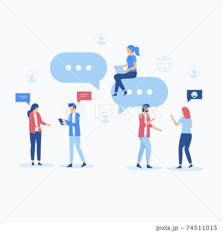 Flat illustration of internet forum concept. Illustration for websites, landing pages, mobile applications, posters and banners.	 74511015