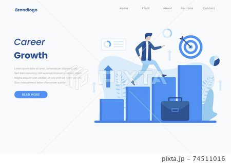 Career growth illustration landing page concept. Illustrations for websites, landing pages, mobile apps, posters and banners.	 74511016