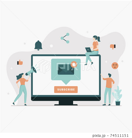 Email subscribe landing page concept. Illustration for websites, landing pages, mobile applications, posters and banners.	 74511151
