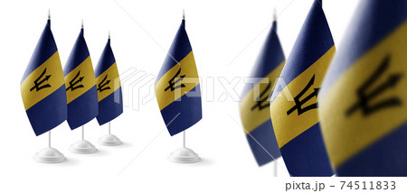 Set of Barbados national flags on a white background Set of Barbados national flags on a white background 74511833
