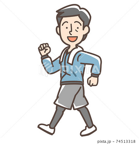 ウォーキングをする男性 74513318