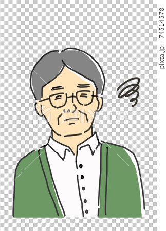 Illustration of a middle-aged man in trouble 74514578