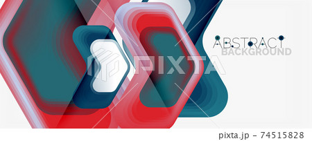 Vector 3d arrow geometric composition, abstract background for business or technology presentation, internet poster or web brochure cover, wallpaper 74515828