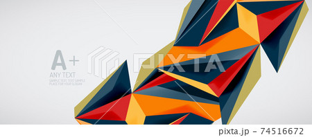 Vector triangle geometric backgrounds. Low poly 3d shape on light backdrop. Vector illustration for covers, banners, flyers and posters and other designs Vector triangle geometric backgrounds. Low poly 3d shape on light backdrop. Vector illustration for covers, banners, flyers and posters and other designs 74516672