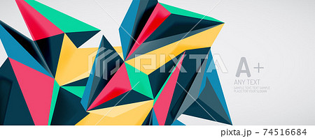 Vector triangle geometric backgrounds. Low poly 3d shape on light backdrop. Vector illustration for covers, banners, flyers and posters and other designs Vector triangle geometric backgrounds. Low poly 3d shape on light backdrop. Vector illustration for covers, banners, flyers and posters and other designs 74516684