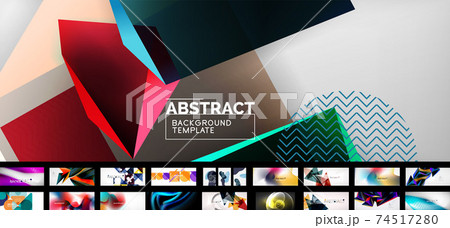 Mega collection of vector geometric abstract wallpaper backgrounds, design templates for business or technology presentations, internet posters or web brochure covers 74517280