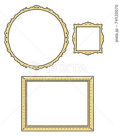 シンプルなラインの額縁のイラストのイラスト素材