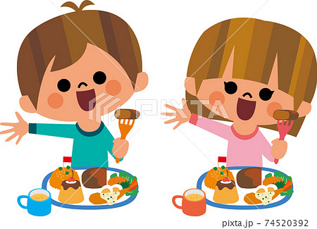 お子様ランチと子ども 74520392
