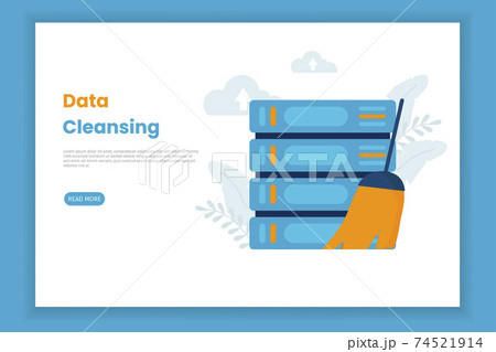Landing page template of Data Cleansing illustration. This design can be used for websites, landing pages, UI, mobile applications, posters, banners Landing page template of Data Cleansing illustration. This design can be used for websites, landing pages, UI, mobile applications, posters, banners 74521914