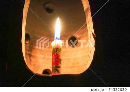会津絵ろうそくまつり　灯る蝋燭（鶴ヶ城） 74522020