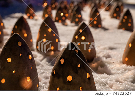 会津絵ろうそくまつり　焼き物から漏れる明かり2 74522027
