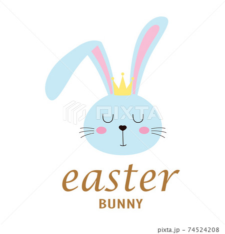 easter card with face of bunny isolated on white easter card with face of bunny isolated on white 74524208