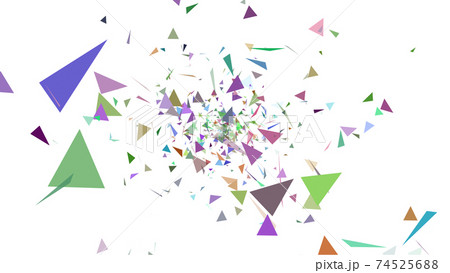 CGトライアングル　舞い落ちてくるカラフルな三角形の紙吹雪 74525688